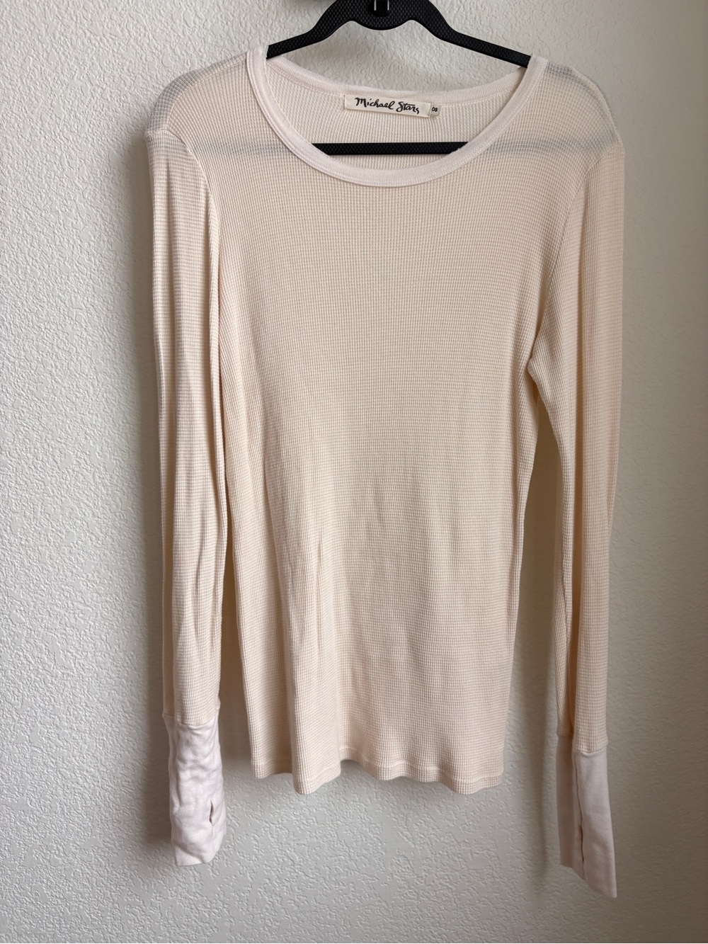 Michael Stars Lightweight Cream Long Sleeve Thermal Tee